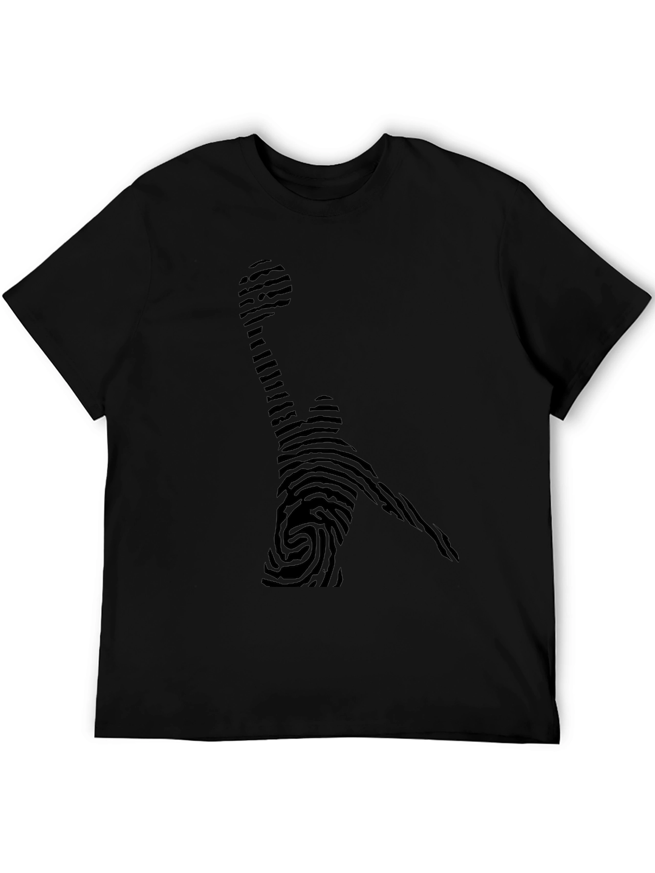 Black Fingerprint Basketball Player Black Tee view 5