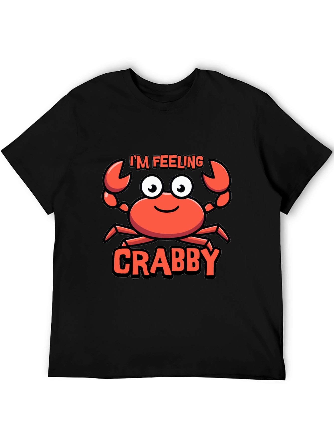 Black I'm Feeling Crabby T-Shirt - Funny Cartoon Crab Tee view 5