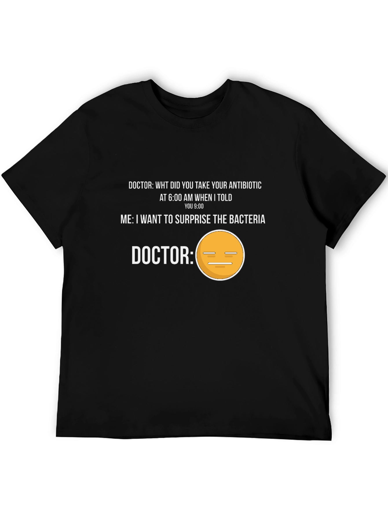 Black Surprise Bacteria Antibiotic T-Shirt view 5