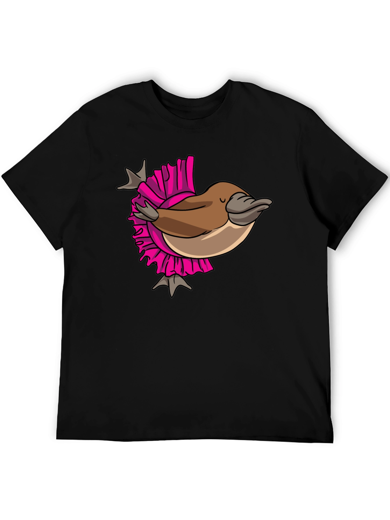 Black Funny Platypus T-Shirt - Quirky Cartoon Design view 5