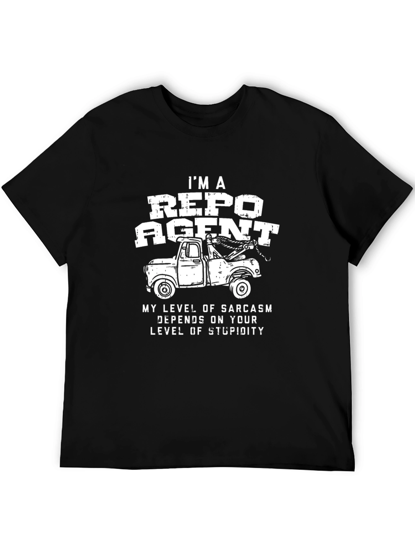 Black Repo Agent Sarcasm T-Shirt view 5
