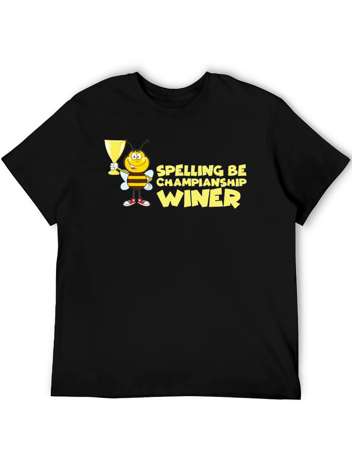 Black Spelling Bee Champion Winner Black T-Shirt view 5