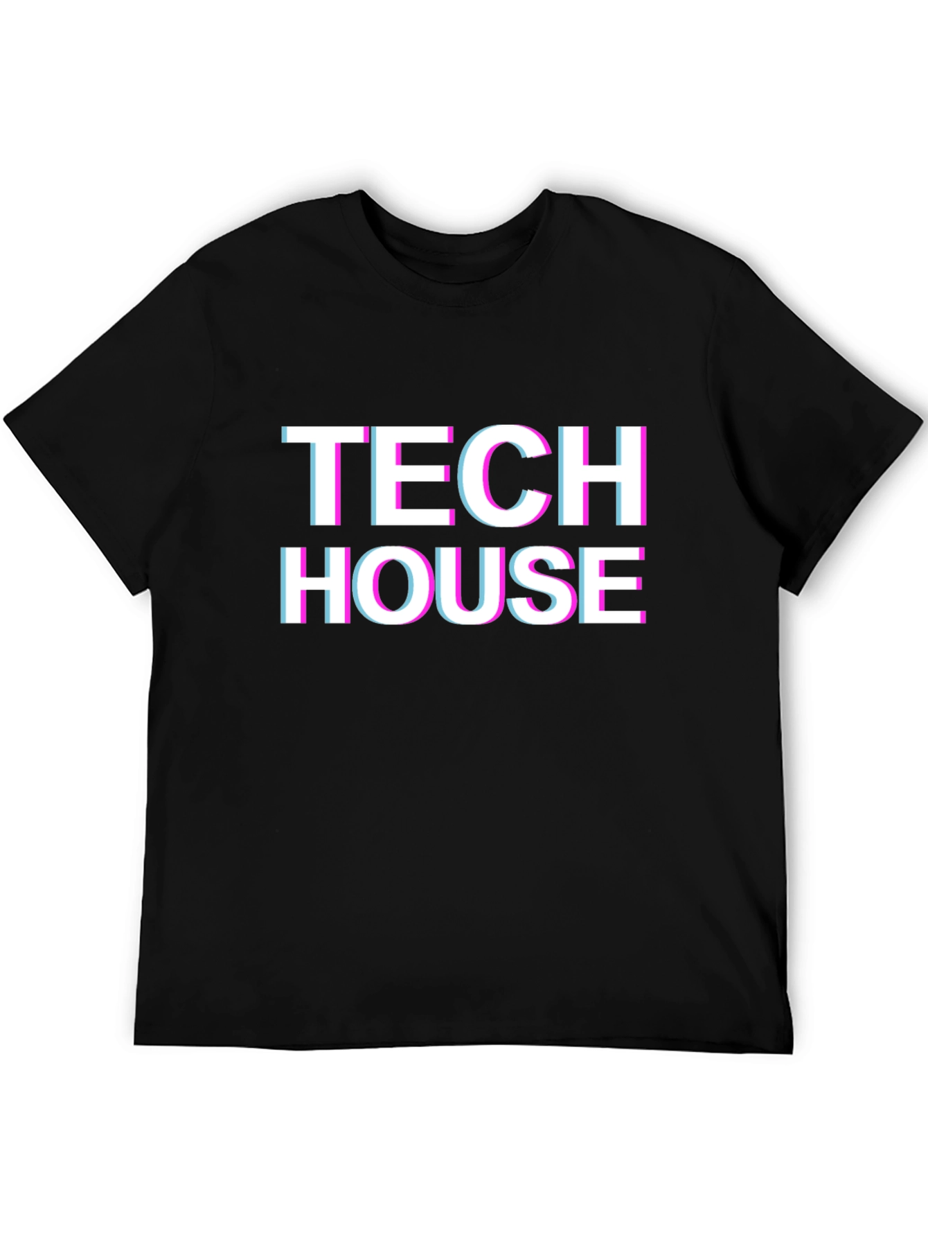 Black Tech House Glitch T-Shirt view 5