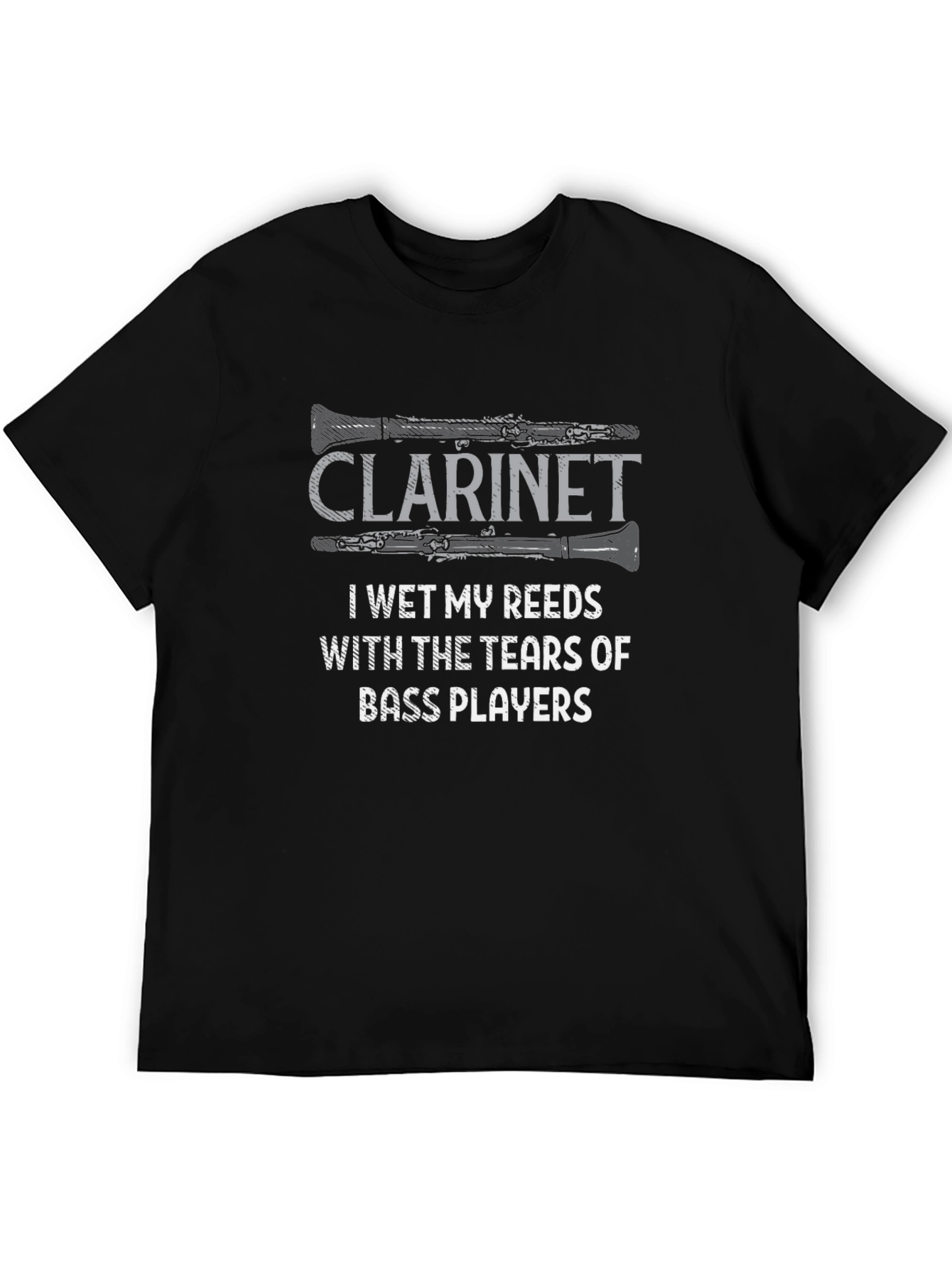 Black Clarinet Tears of Bass Players Humor Graphic Tee view 5