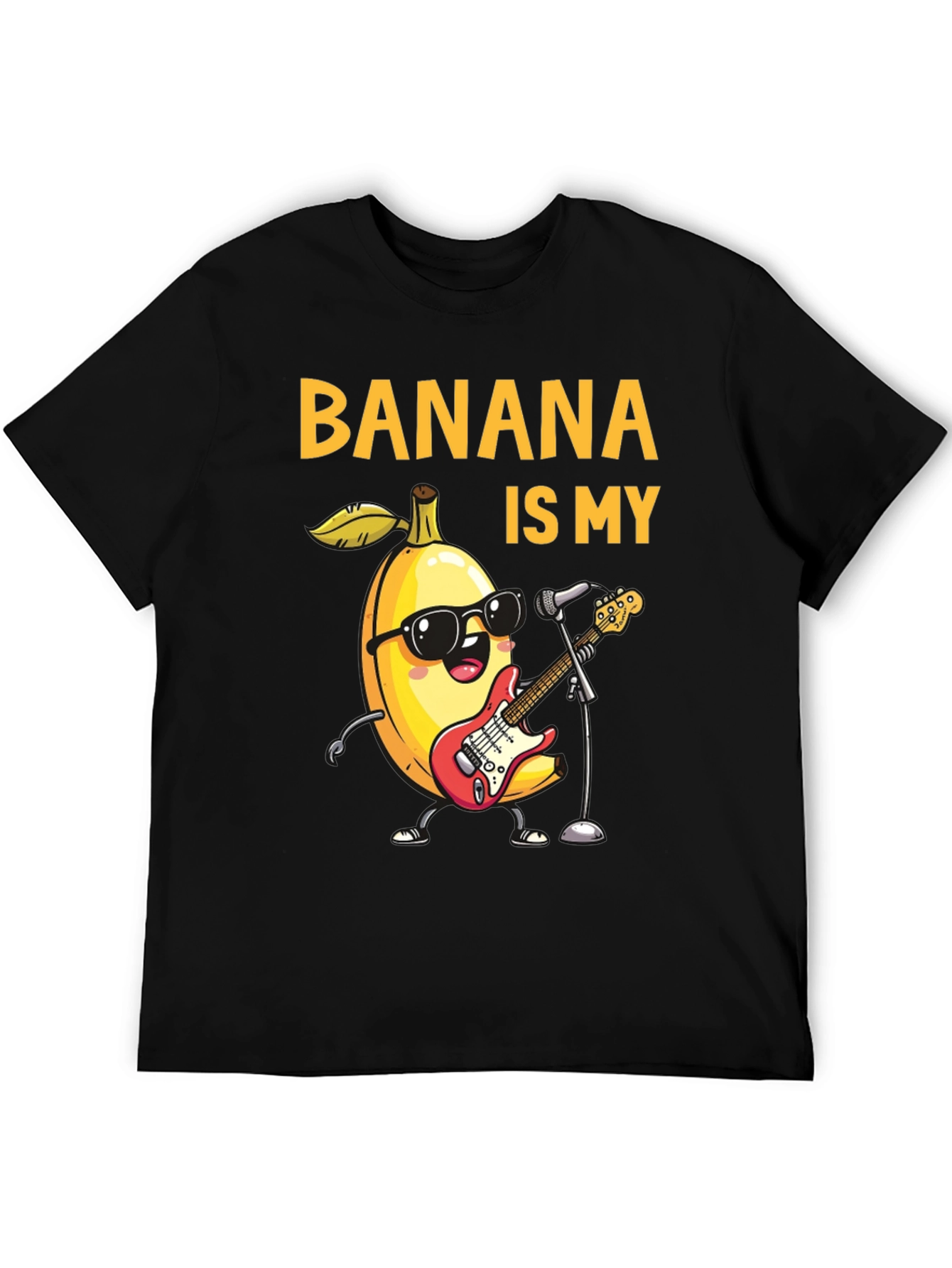 Black Banana is My Jam Funny Music T-Shirt view 5