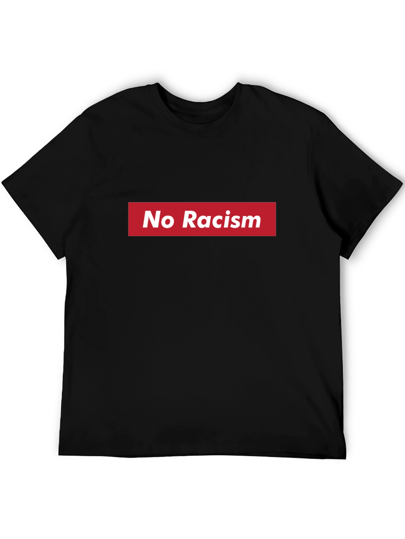 Black No Racism T-Shirt - Black view 5