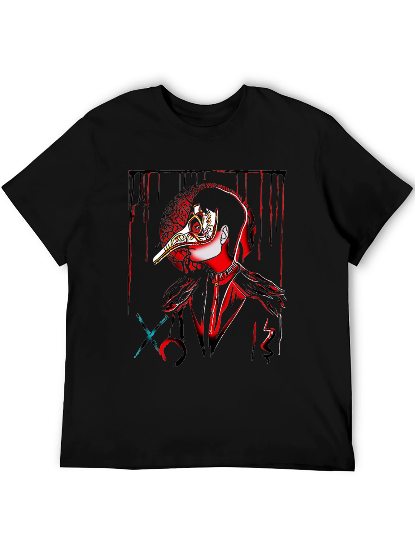 Black Plague Doctor Graphic T-Shirt - Dark Aesthetic view 5