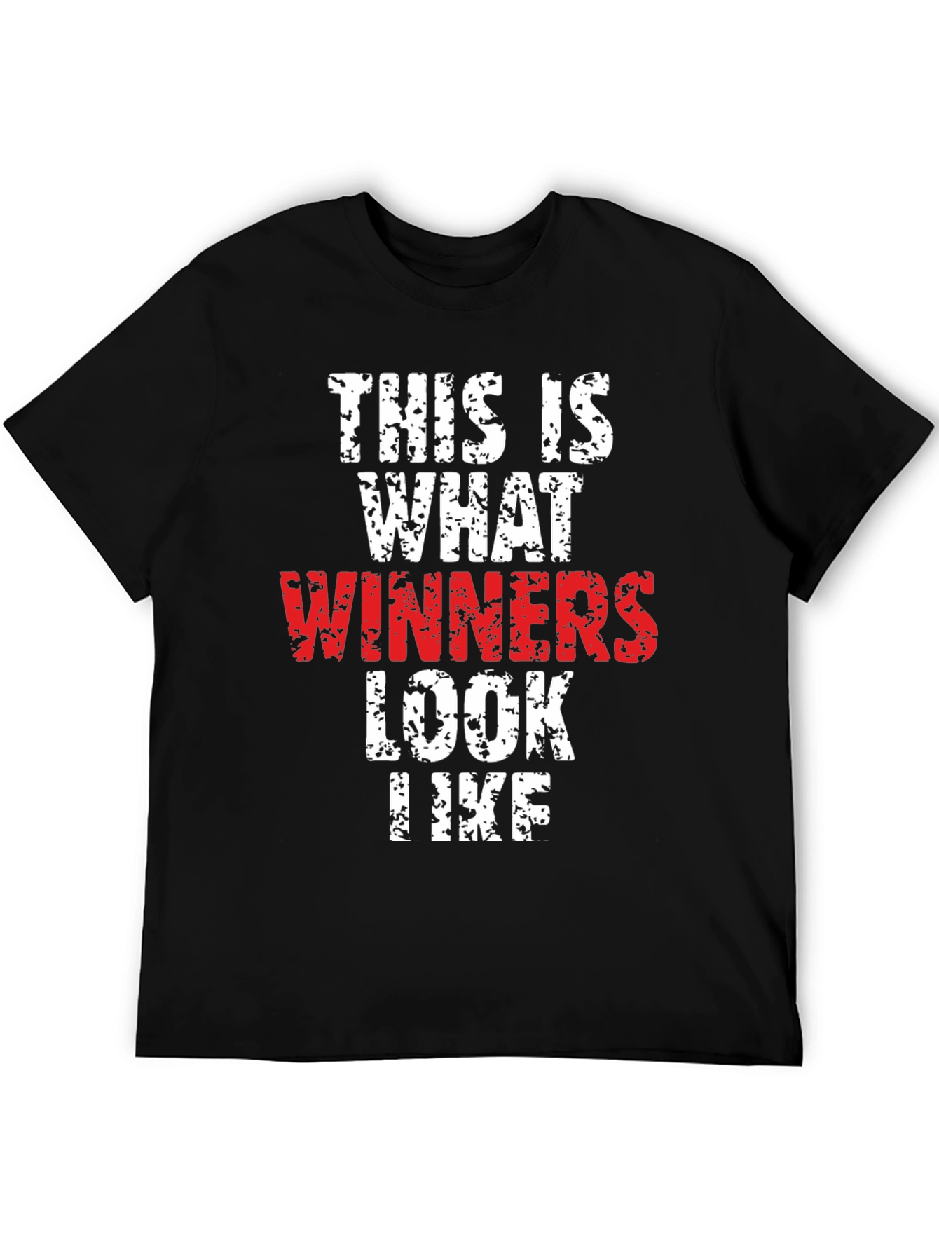 Black Winners T-Shirt - Motivational Black Tee view 5