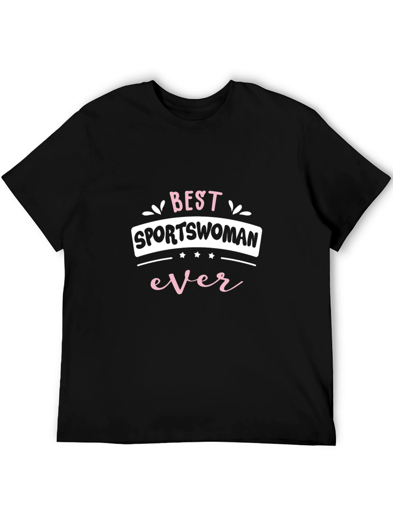 Black Best Sportswoman Ever T-Shirt - Black view 5