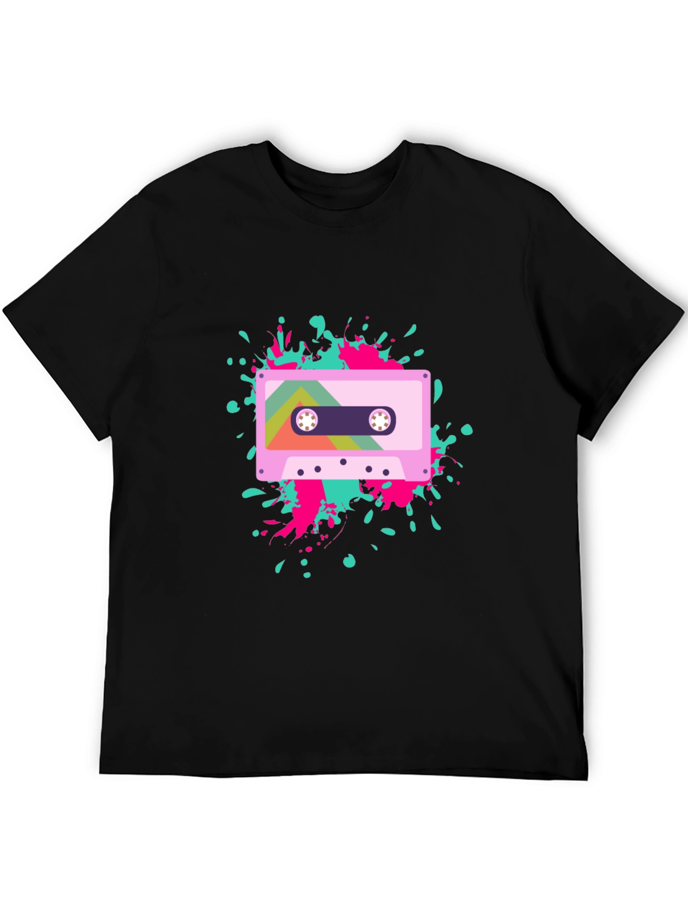 Black Retro Cassette Tape Graphic Tee - Black view 5