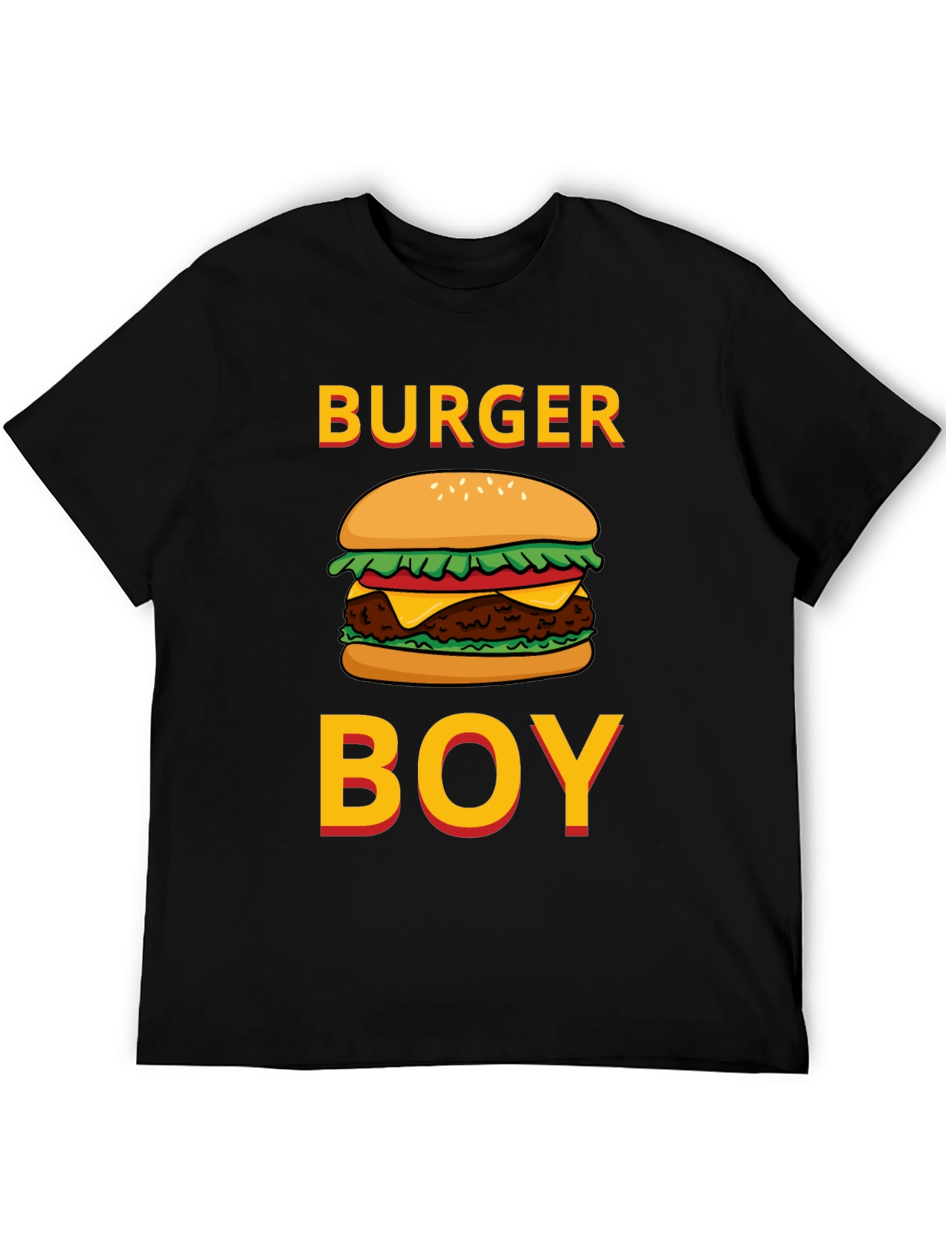 Black Burger Boy Graphic Tee - Foodie Humor T-Shirt view 5