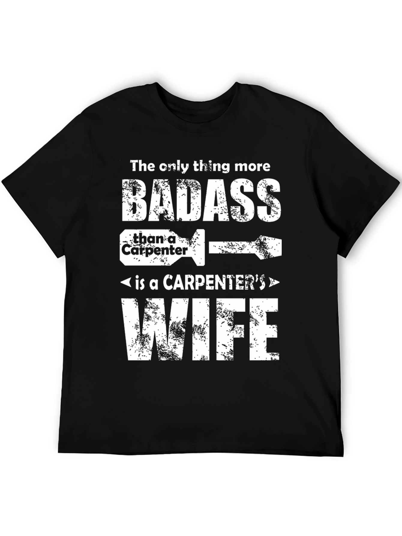 Black Carpenter's Wife Badass Graphic T-Shirt - Black view 5
