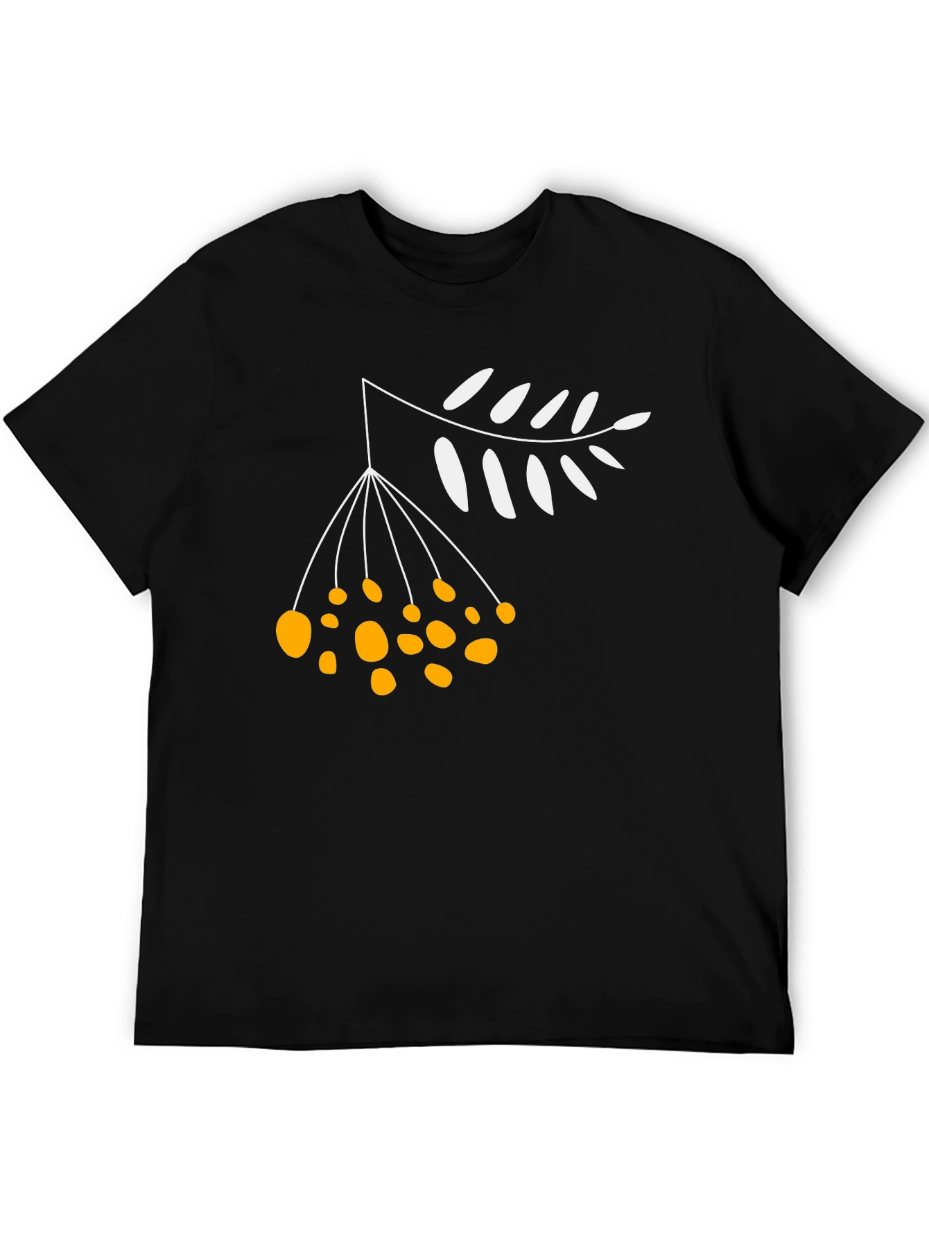 Black Modern Plant Design Black T-Shirt view 5