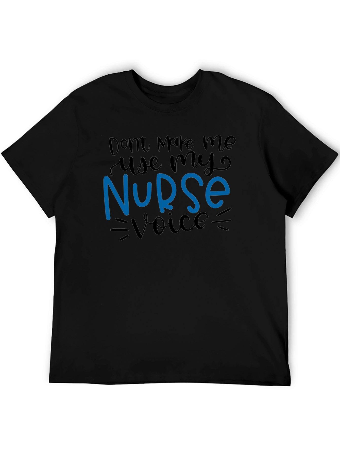 Black Funny Nurse Voice Graphic T-Shirt view 5