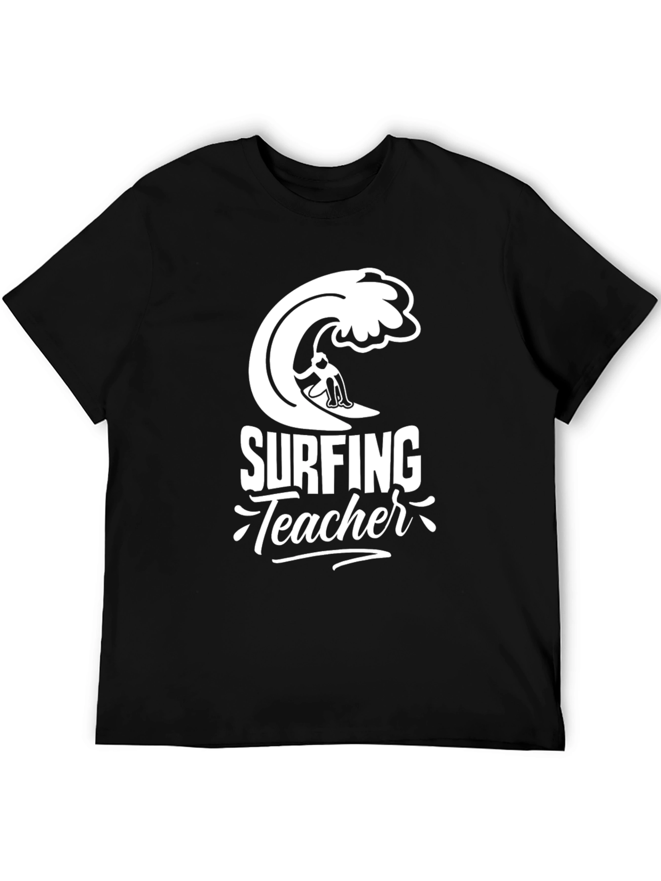 Black Surfing Teacher Graphic T-Shirt - Black view 5