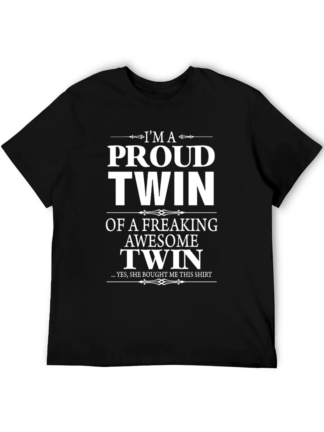Black Proud Twin Graphic Tee - Black Cotton T-Shirt view 5