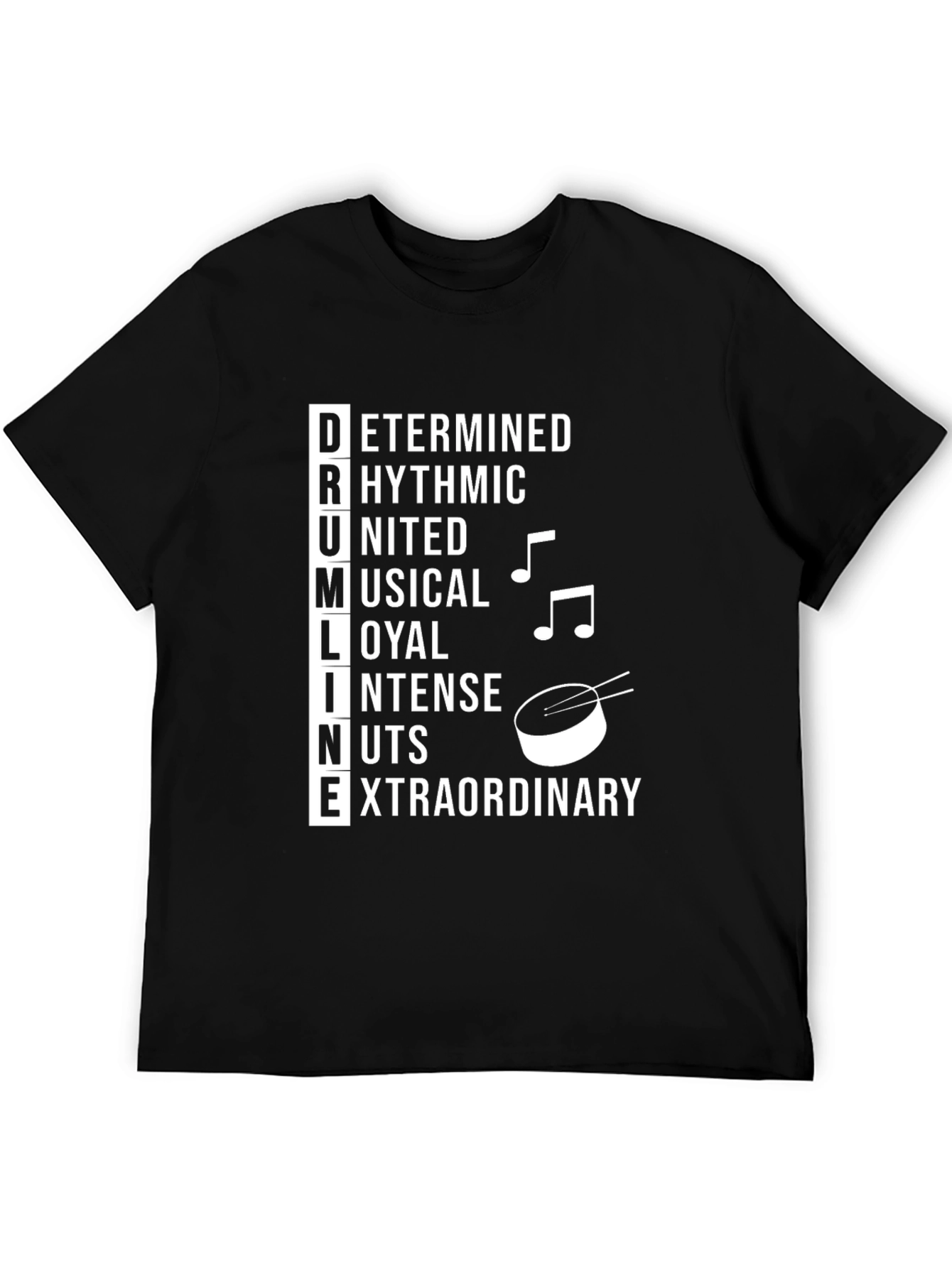 Black Drumline Acronym Black T-Shirt view 5