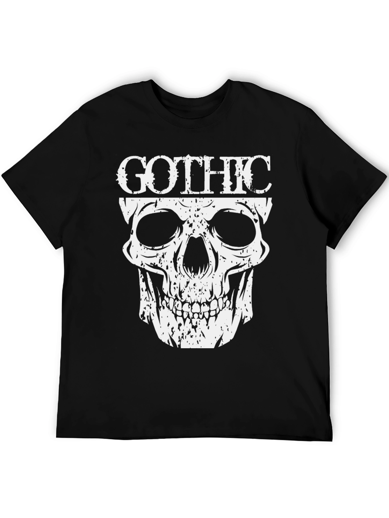 Black Gothic Skull Graphic T-Shirt - Dark Fashion view 5