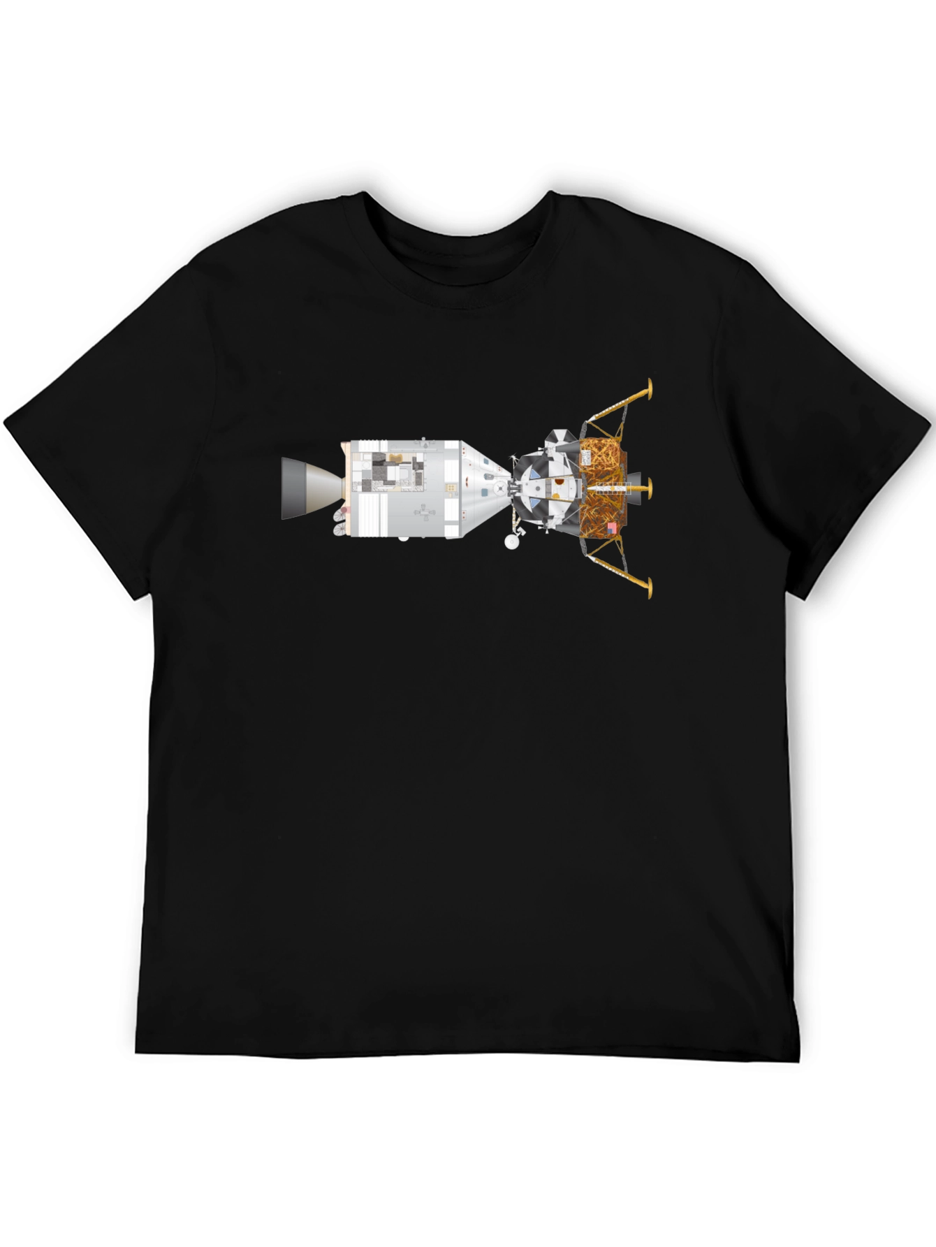 Black Lunar Module T-Shirt - Space Exploration Tee view 5