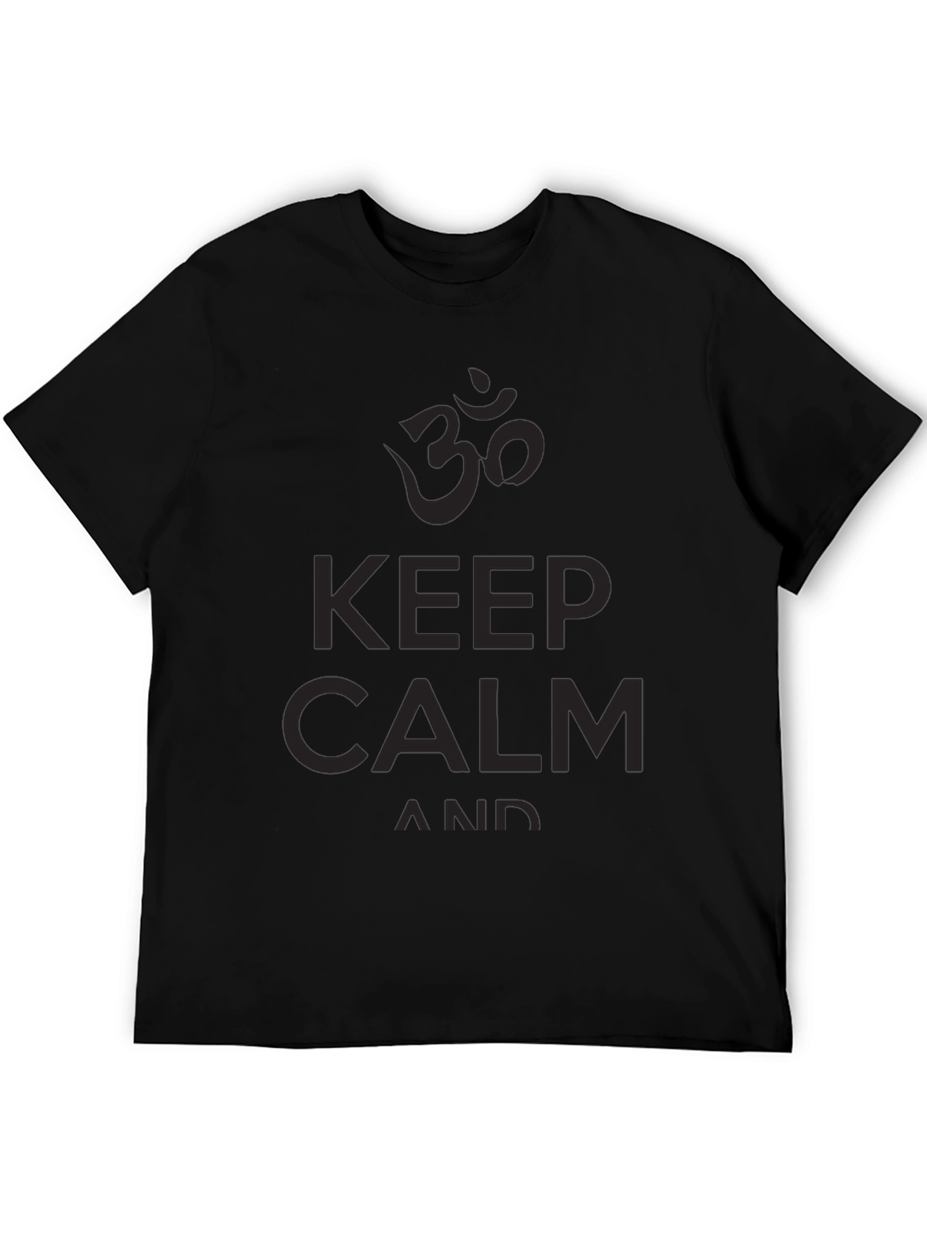 Black Keep Calm Om Graphic T-Shirt - Men's Black Tee view 5