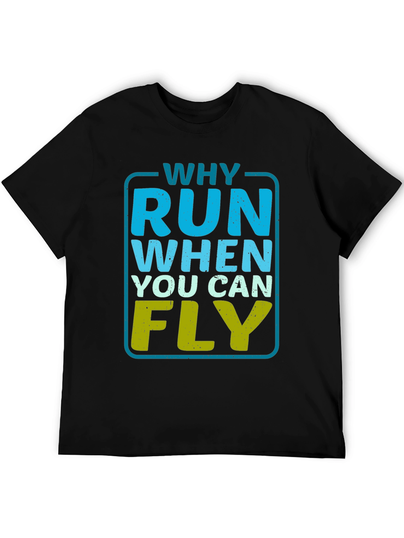 Black Why Run When You Can Fly Graphic Tee -  Black T-Shirt view 5