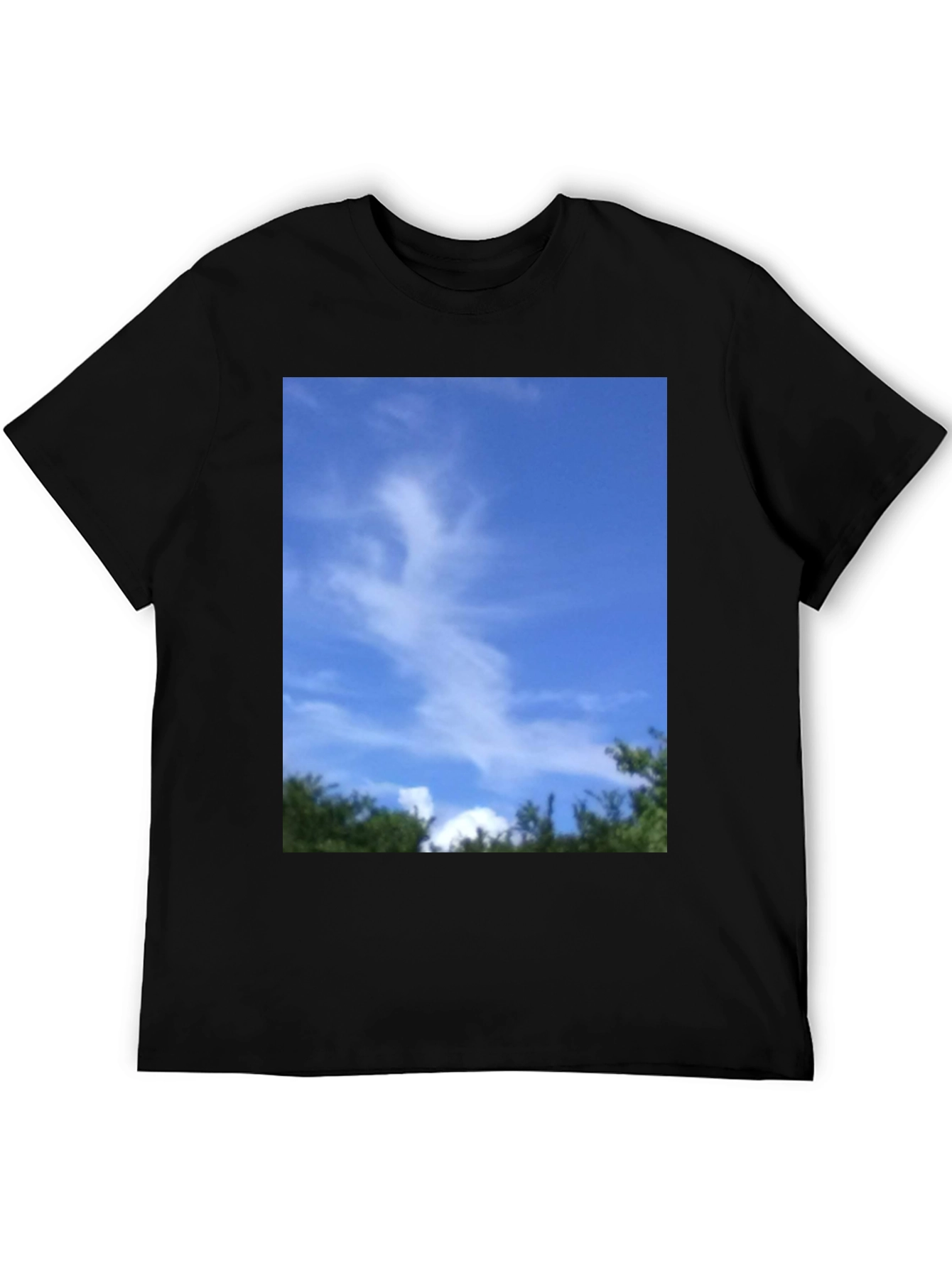 Black Sky Cloud Nature Graphic Tee - Black Unisex T-Shirt view 5