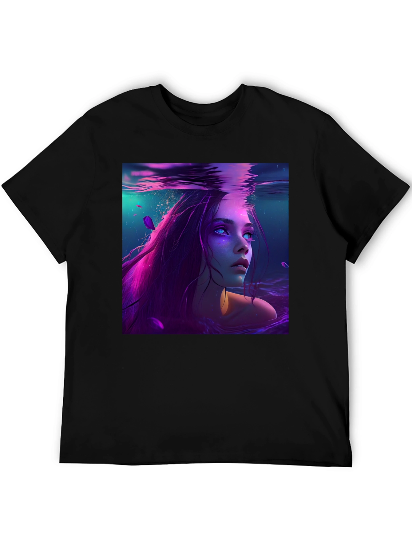 Black Mystic Mermaid Black T-Shirt view 5