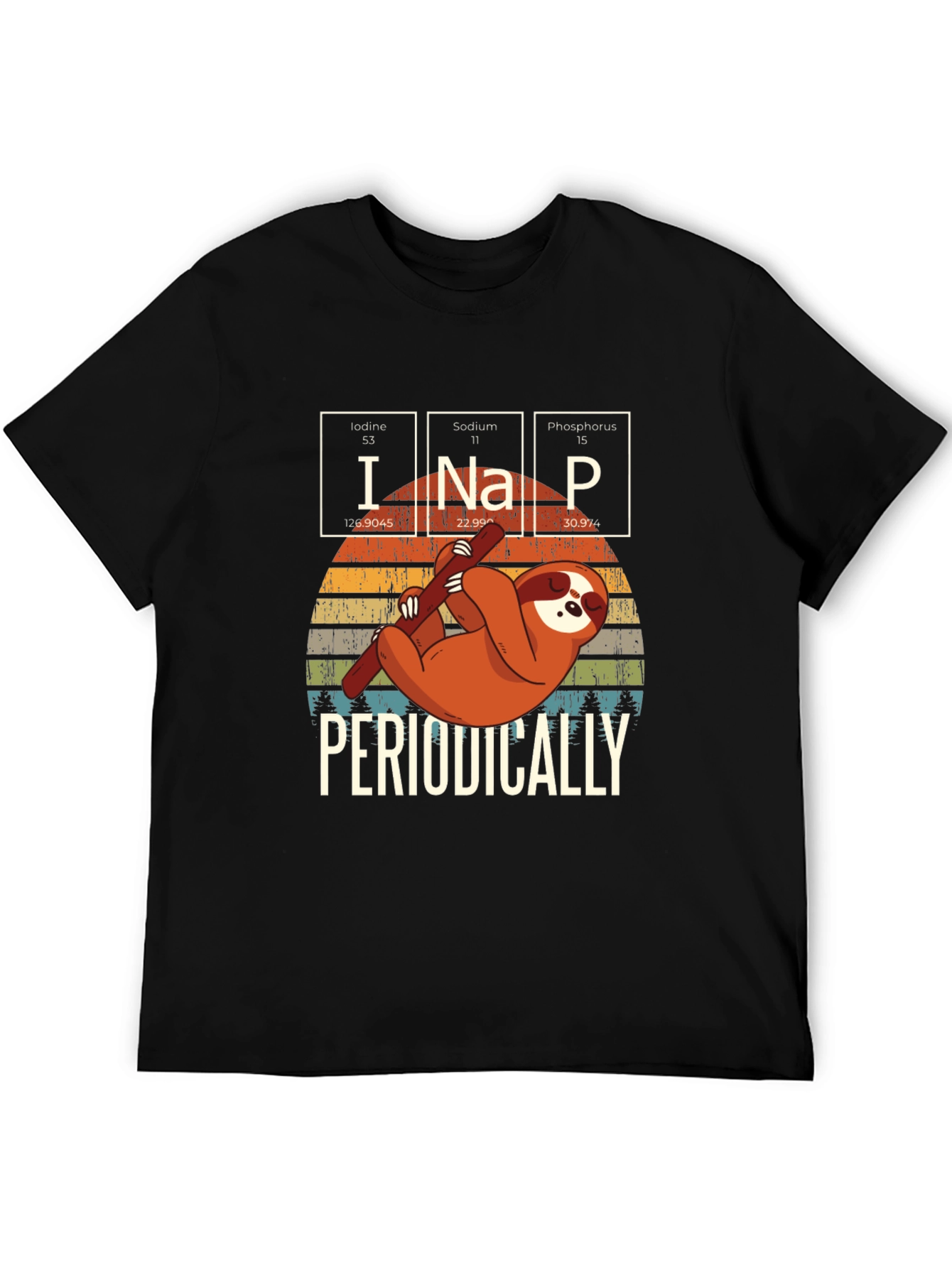 Black Sloth Periodic Table T-Shirt view 5