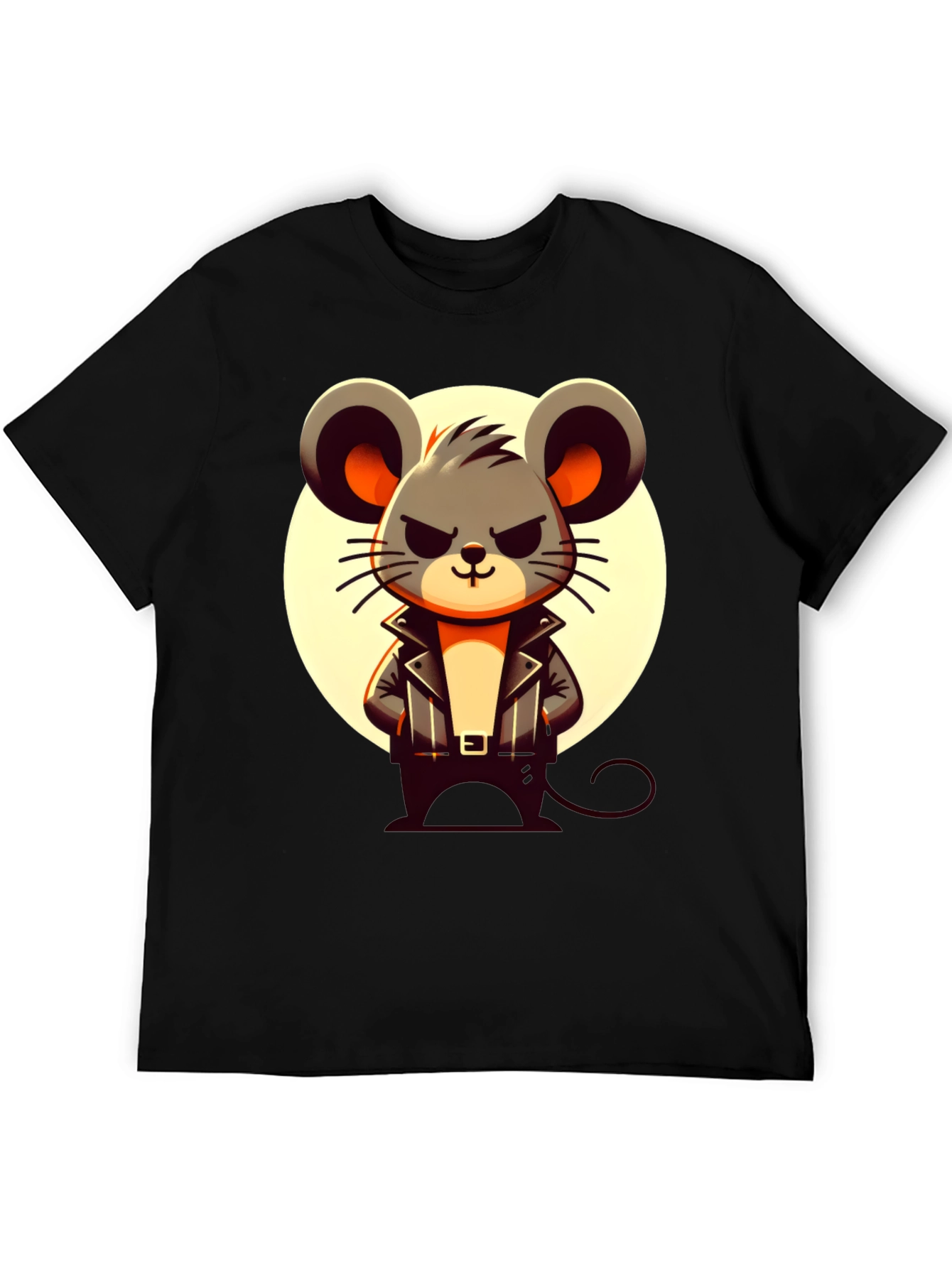 Black Cool Mouse Graphic Tee - Black Crew Neck view 5