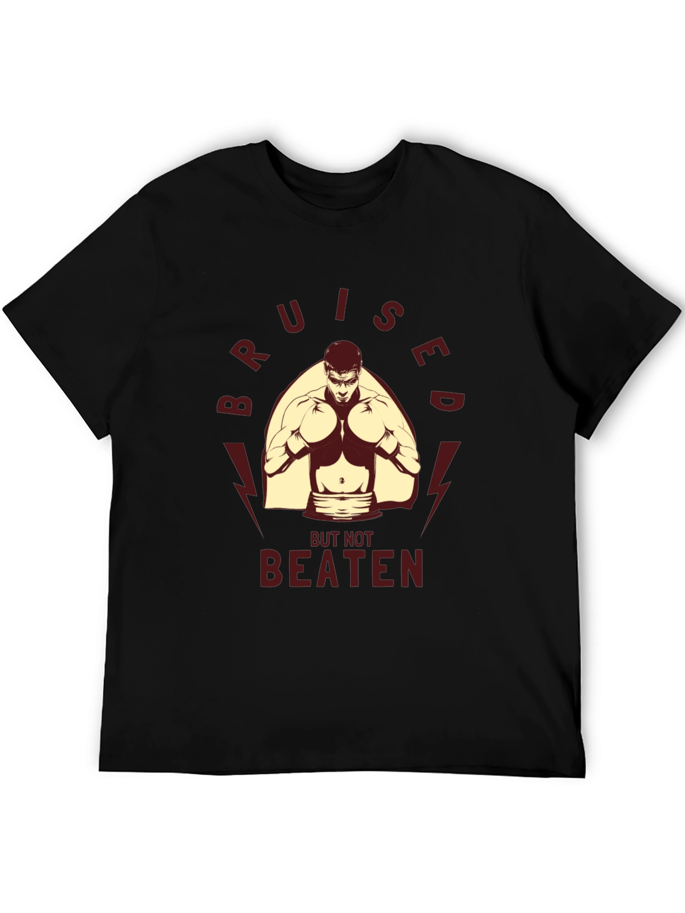 Black Bruised But Not Beaten Boxing Graphic Tee view 5