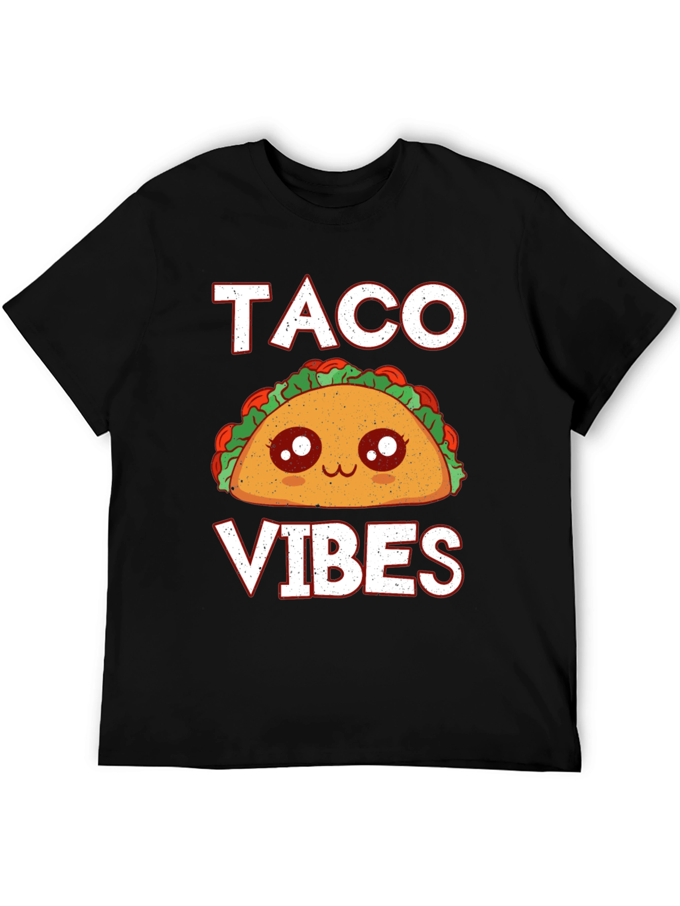 Black Taco Vibes Graphic Tee - Funny Food Shirt view 5