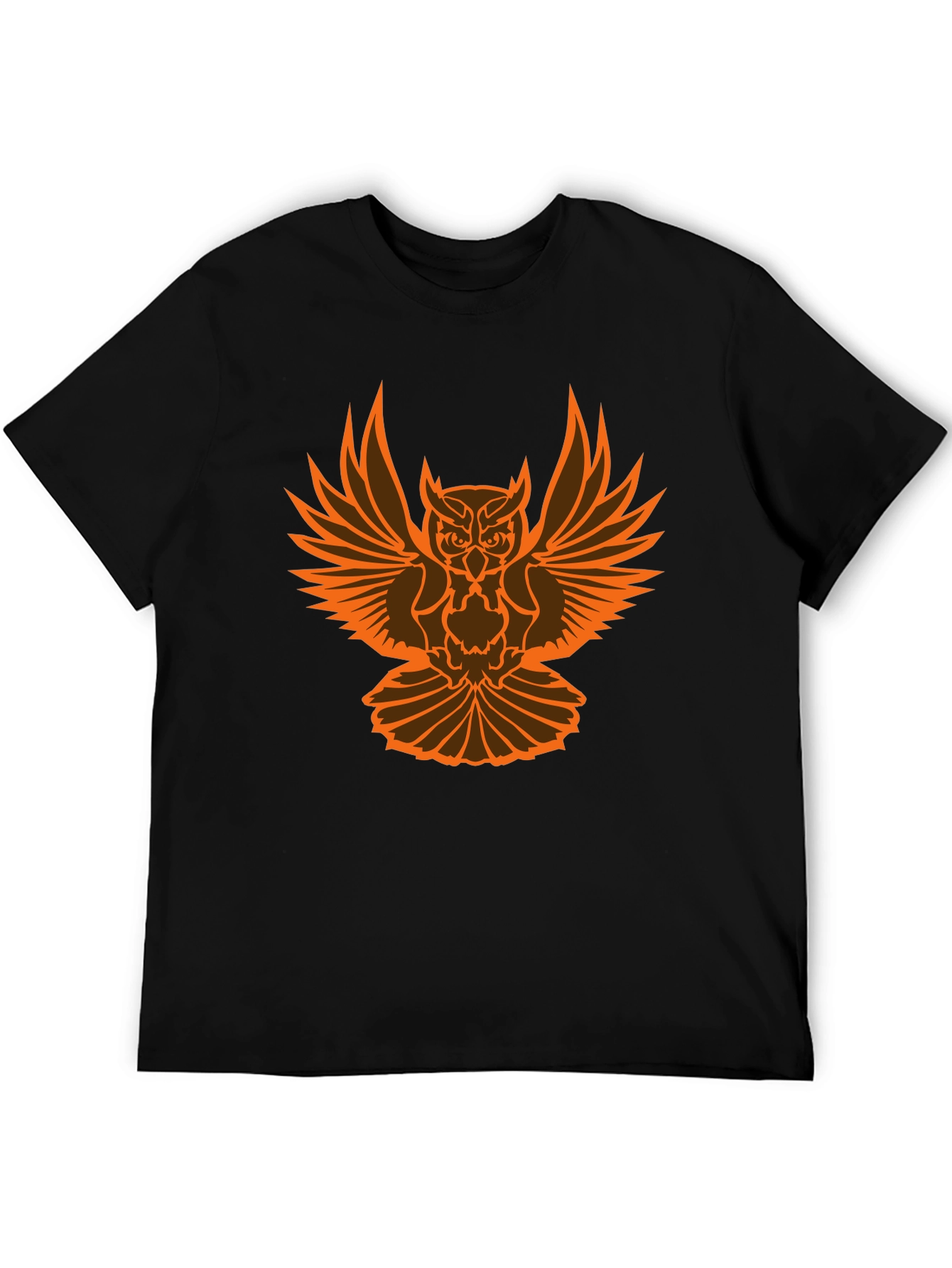 Black Owl Graphic Black T-Shirt for Men view 5