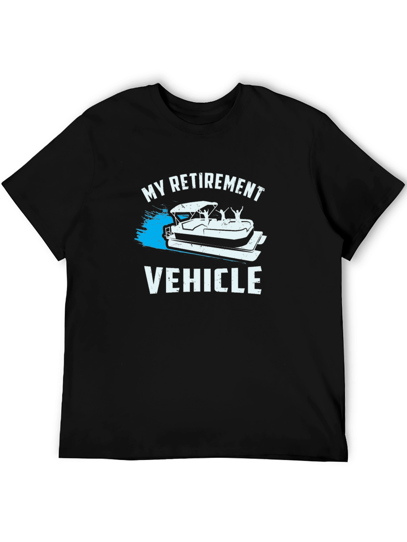 Black My Retirement Vehicle T-Shirt - Pontoon Boat Tee view 5