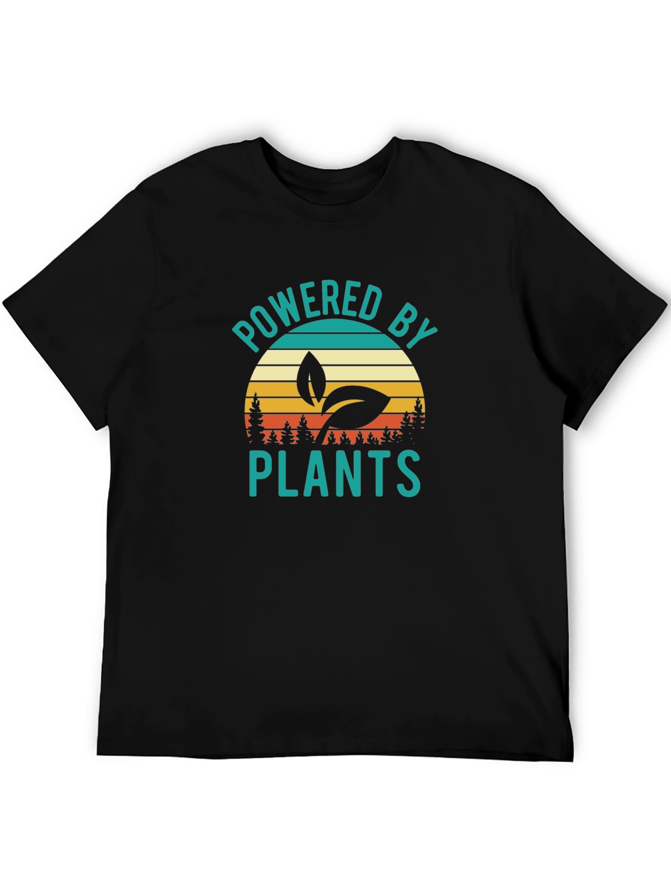 Black Powered By Plants Graphic T-Shirt view 5