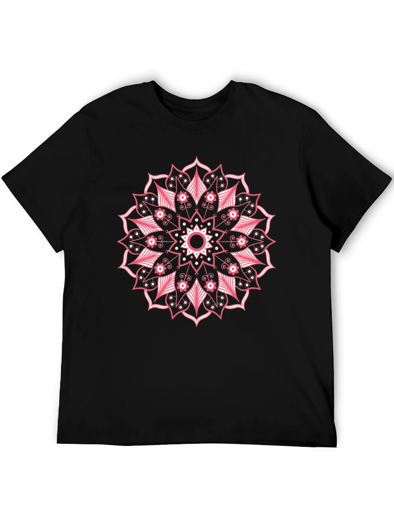 Black Black Mandala Graphic Tee - Stylish Crew Neck Comfort view 5