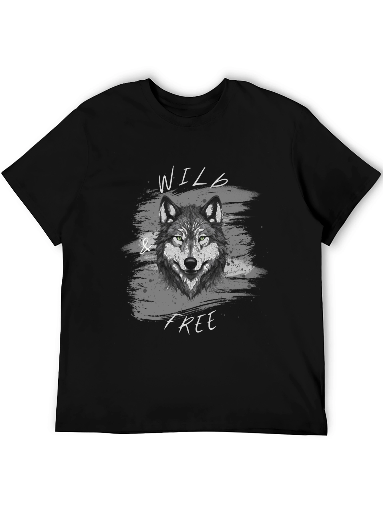 Black Wild & Free Wolf Graphic T-Shirt view 5