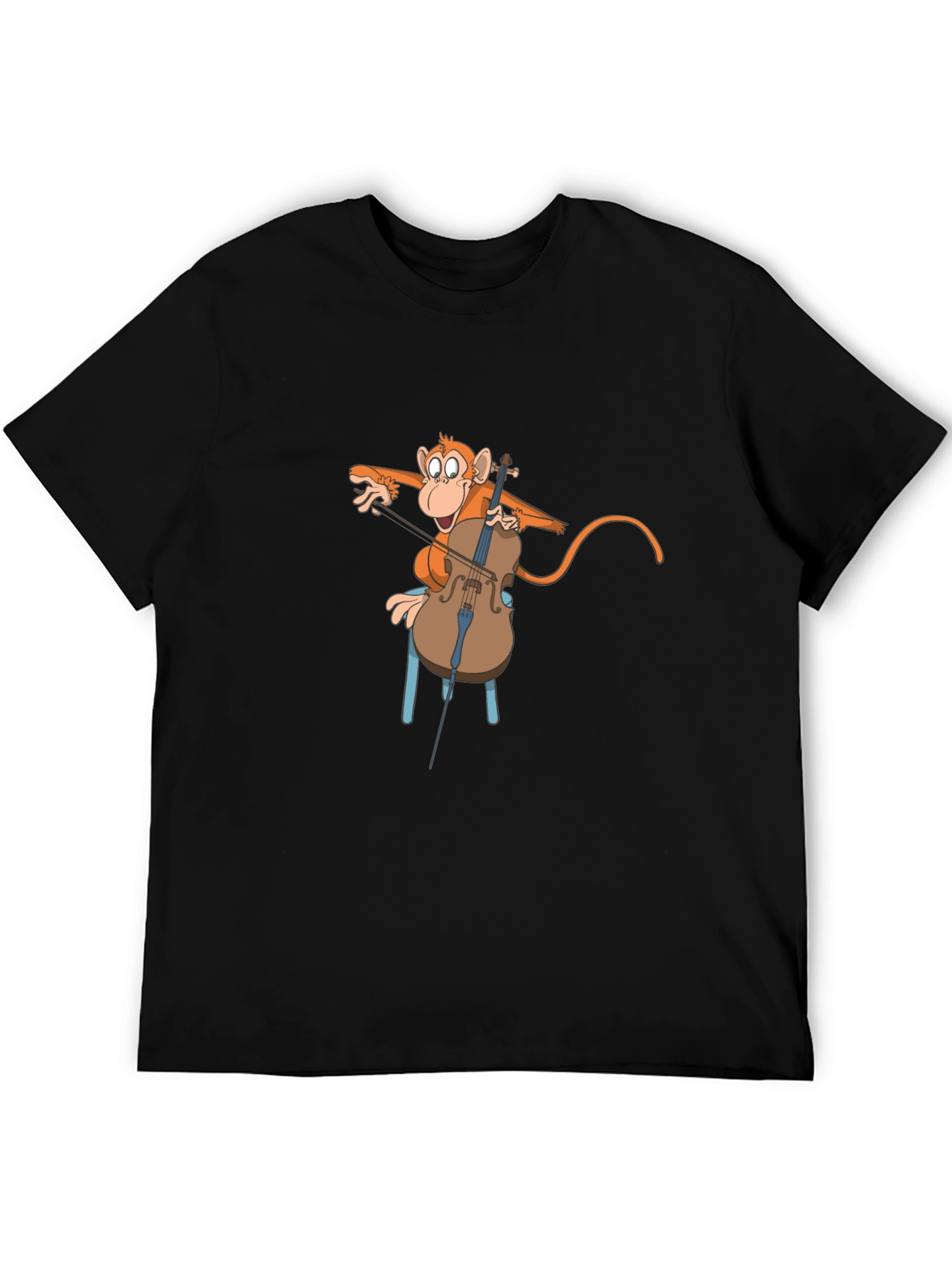 Black Monkey Cello Player T-Shirt view 5