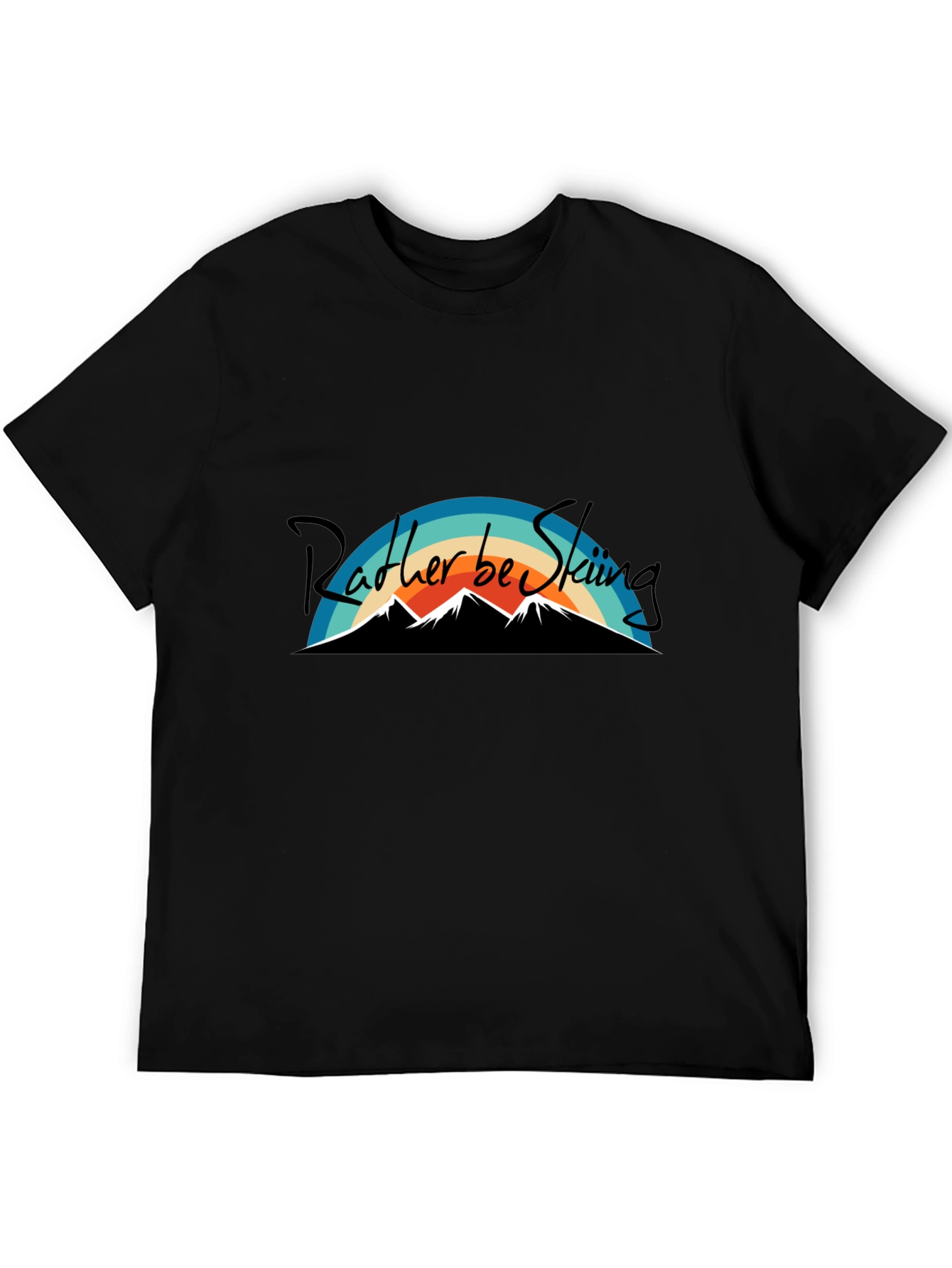 Black Rather Be Skiing Graphic T-Shirt - Black view 5
