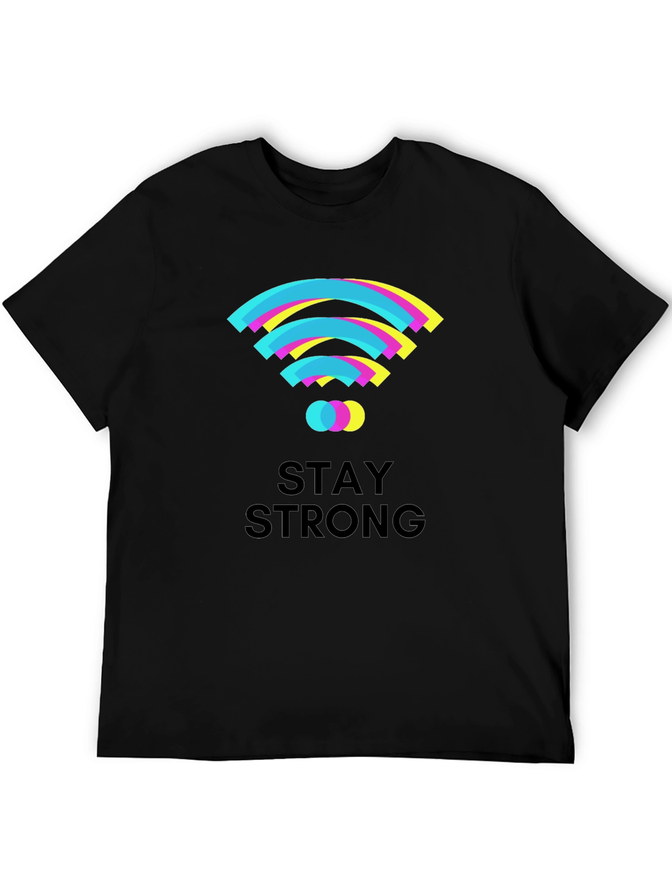 Black Stay Strong Graphic T-Shirt - Black Cotton Tee view 5