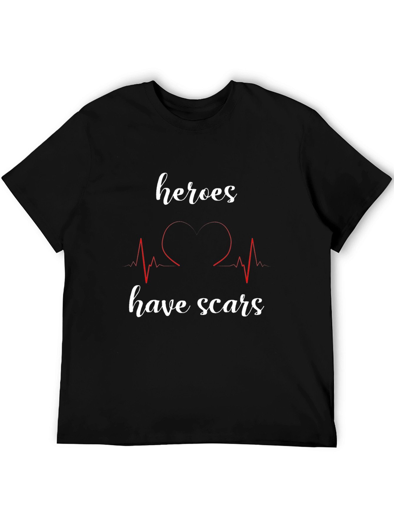 Black Heroes Have Scars Graphic Tee - Heartbeat Design view 5