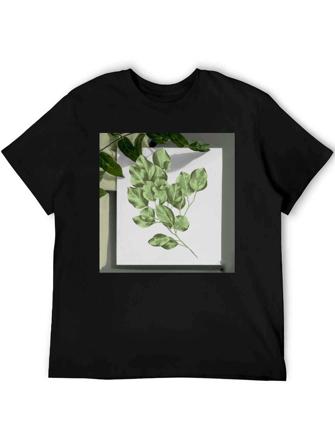 Black Nature Print Black T-Shirt view 5