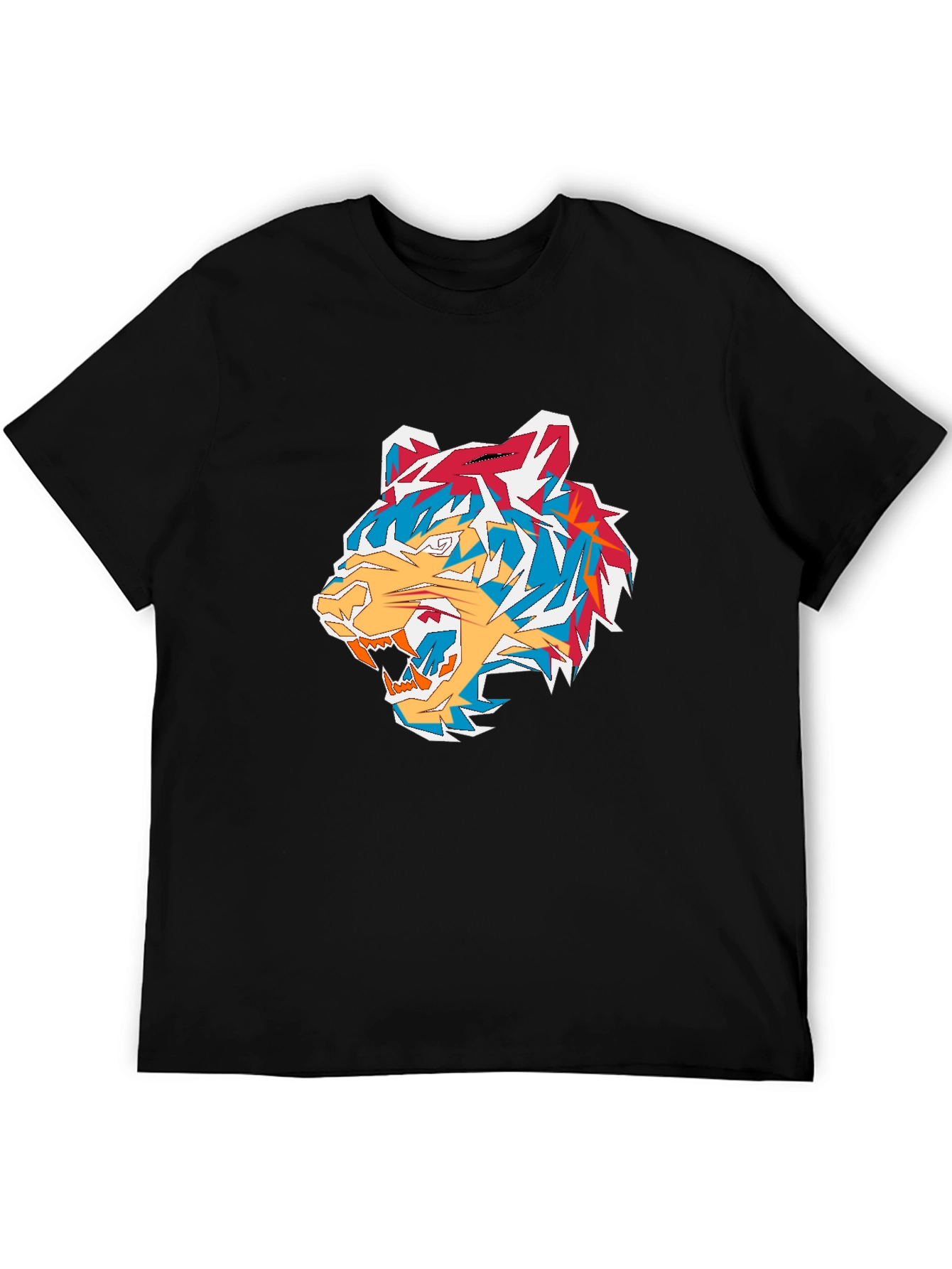 Black Cool Tiger Graphic Print Black T-Shirt view 5