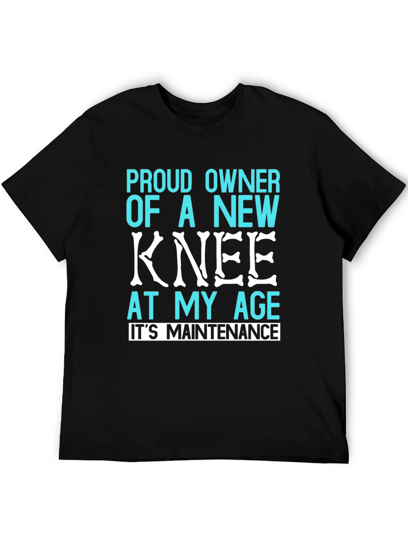 Black Proud New Knee T-Shirt - Funny Recovery Gift view 5