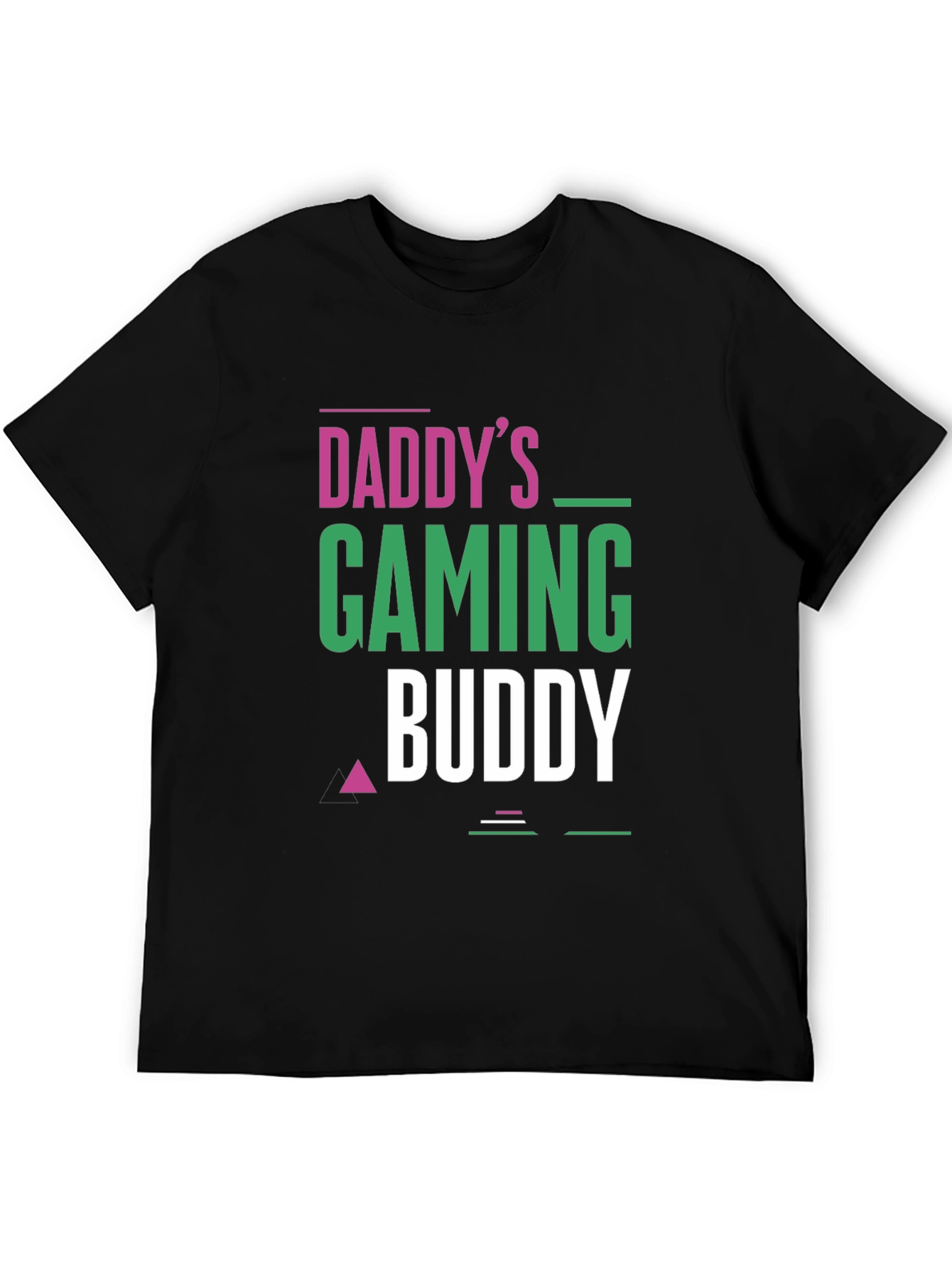 Black Daddy's Gaming Buddy Black T-Shirt view 5