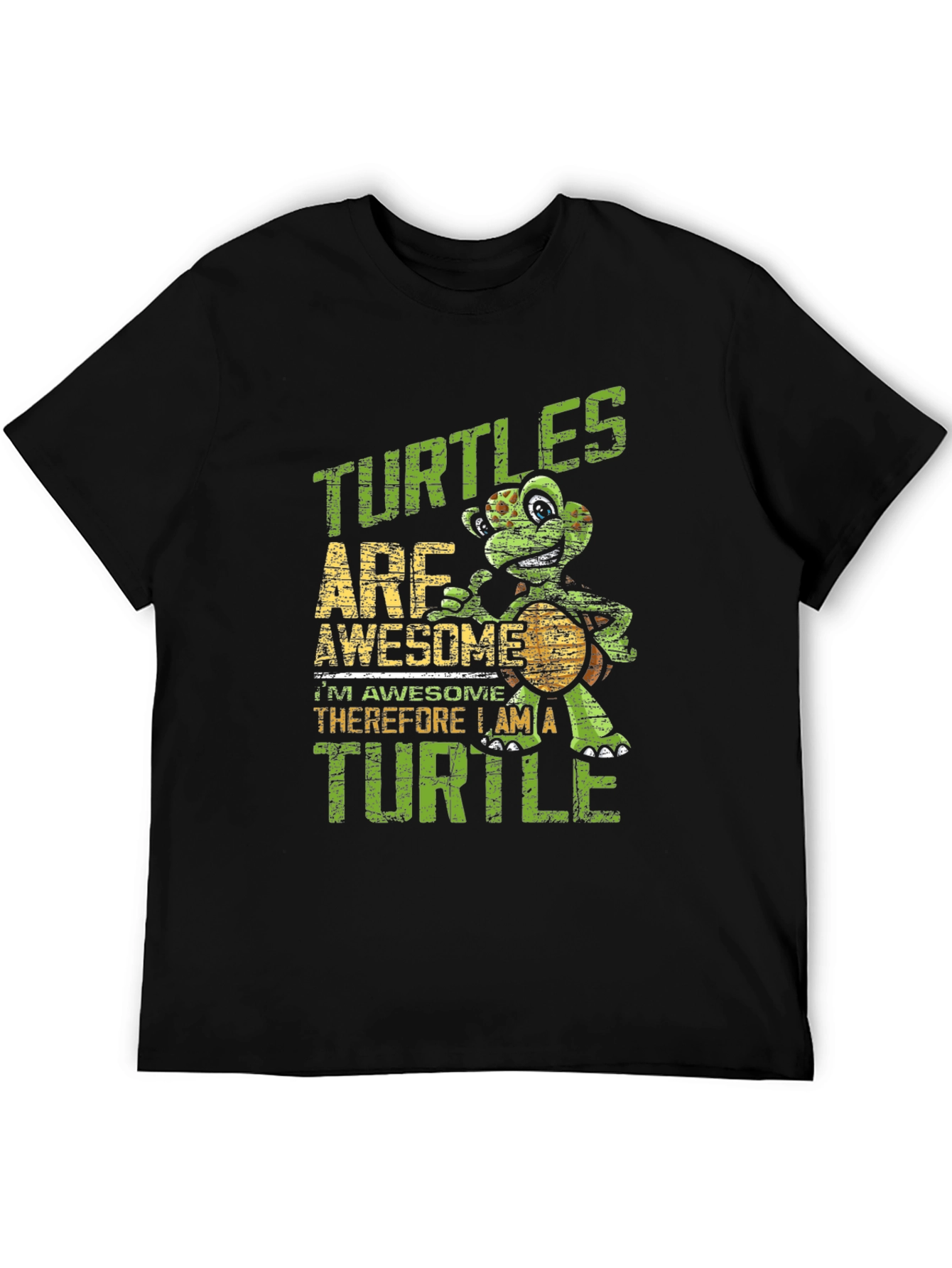 Black Turtle Awesome T-Shirt - Funny Animal Tee view 5