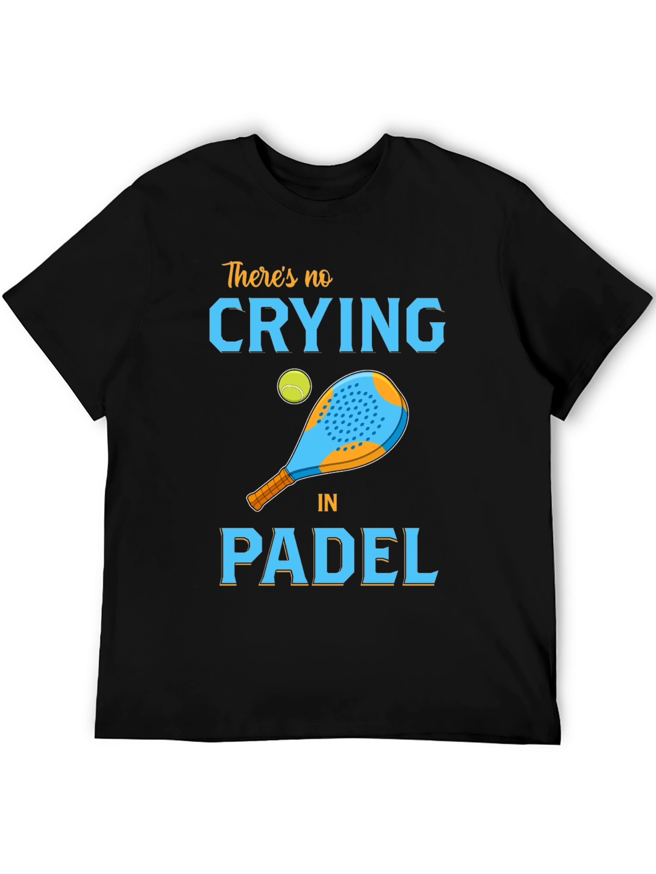 Black Funny Padel T-Shirt - No Crying in Padel view 5