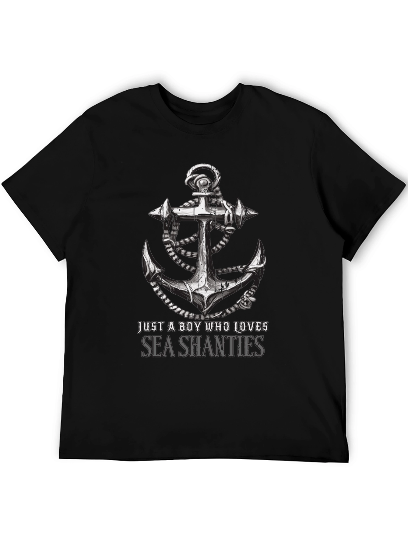 Black Sea Shanties Anchor Graphic Tee - Black Cotton Shirt view 5