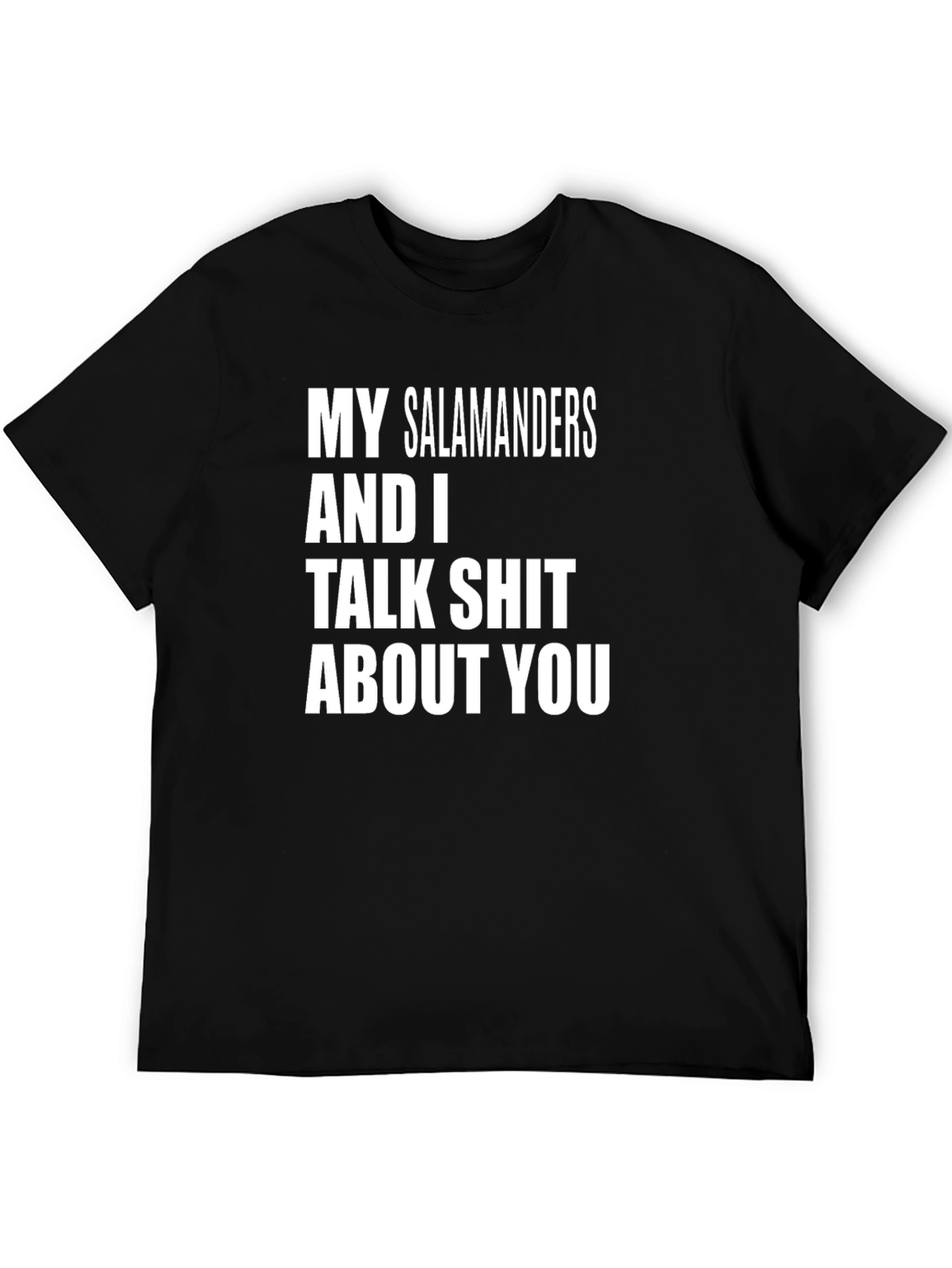 Black Funny Salamander Graphic Tee - Sarcastic Statement T-Shirt view 5