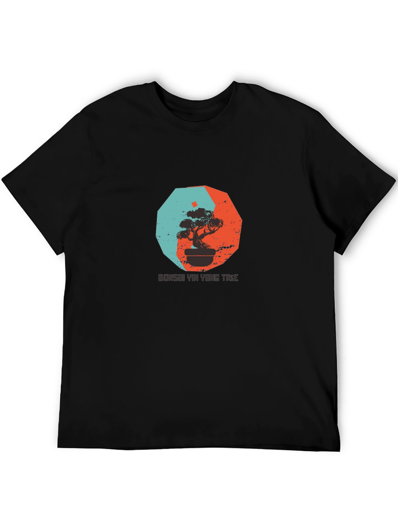 Black Yin Yang Bonsai Tree Graphic Tee - Black view 5