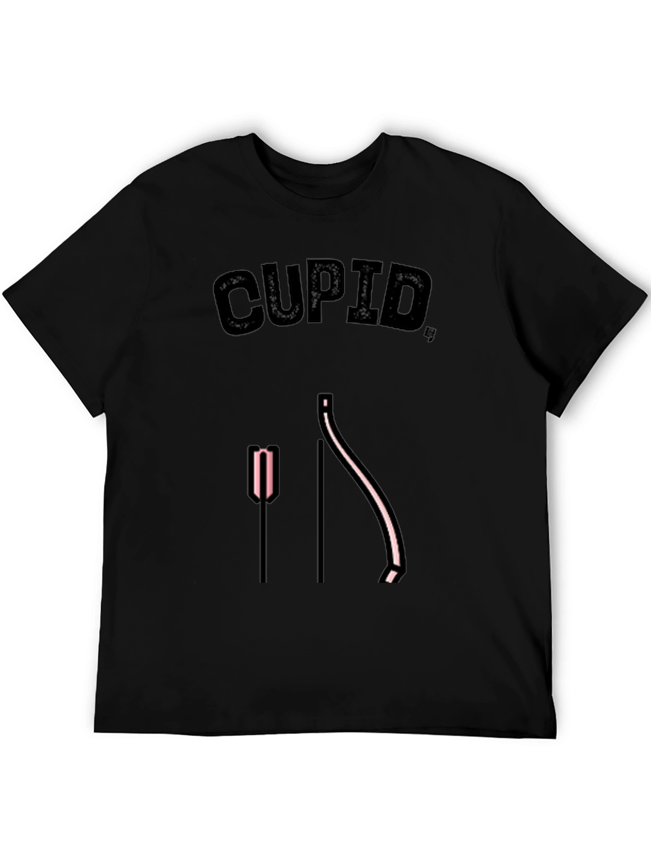 Black Cupid Arrow Bow Valentines T-Shirt view 5
